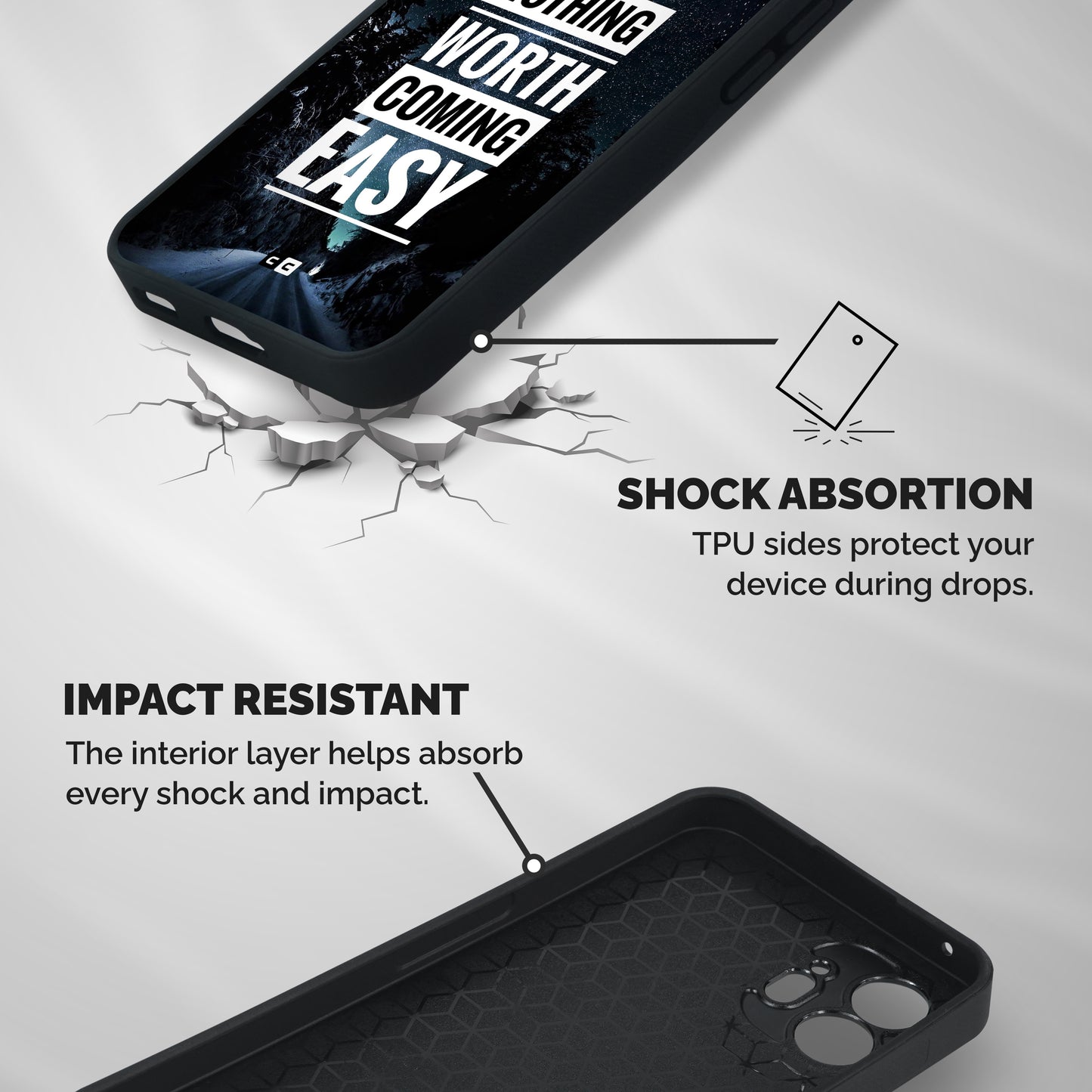 Nothing Worth Easy Shockproof Hybrid Protection (Metal + TPU) Back Case Cover