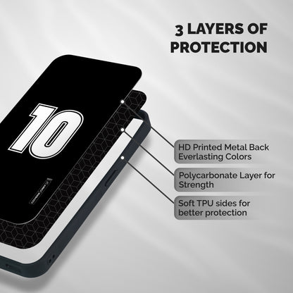 Number 10 Shockproof Hybrid Protection (Metal + TPU) Back Case Cover