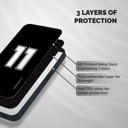 Number 11 Shockproof Hybrid Protection (Metal + TPU) Back Case Cover