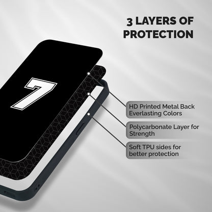 Number 7 Shockproof Hybrid Protection (Metal + TPU) Back Case Cover