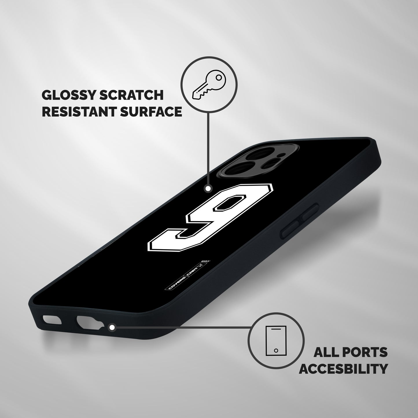 Number 9 Shockproof Hybrid Protection (Metal + TPU) Back Case Cover