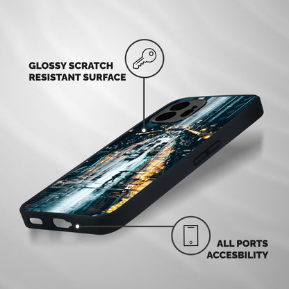 NY Streets Rainy Shockproof Hybrid Protection (Metal + TPU) Back Case Cover