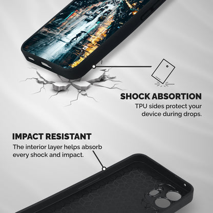 NY Streets Rainy Shockproof Hybrid Protection (Metal + TPU) Back Case Cover
