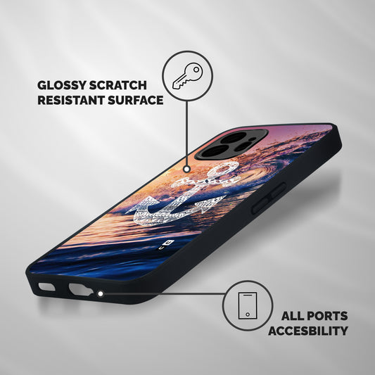 Ocean Anchor Wave Shockproof Hybrid Protection (Metal + TPU) Back Case Cover