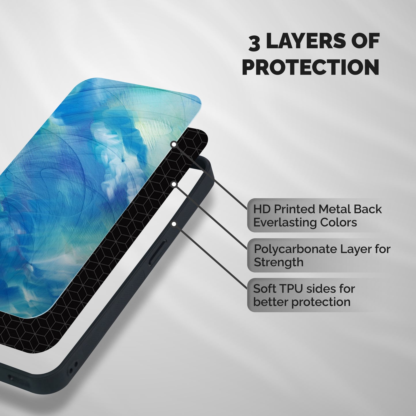 Ocean Mist Shockproof Hybrid Protection (Metal + TPU) Back Case Cover