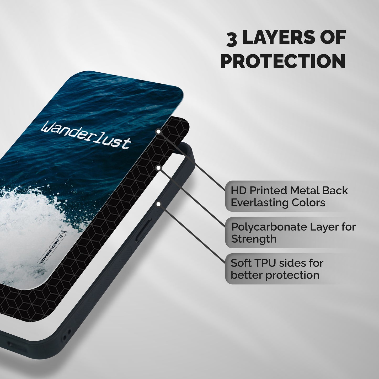 Ocean Wanderlust Shockproof Hybrid Protection (Metal + TPU) Back Case Cover