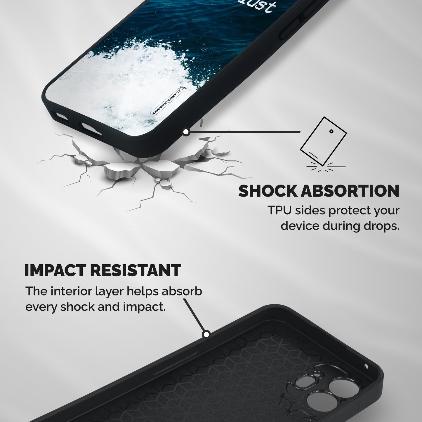 Ocean Wanderlust Shockproof Hybrid Protection (Metal + TPU) Back Case Cover