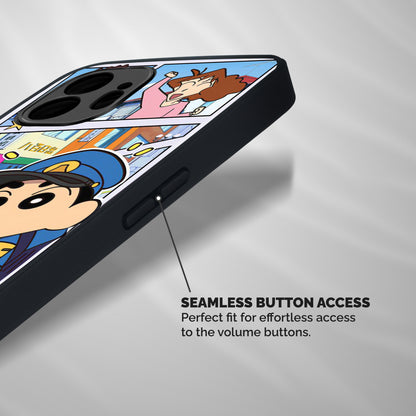 Officer Shinchan Shockproof Hybrid Protection (Metal + TPU) Back Case Cover