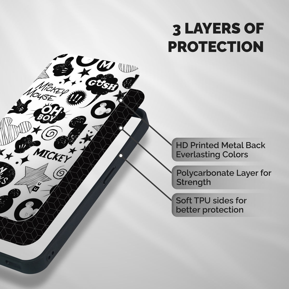 Oh Boy Design Shockproof Hybrid Protection (Metal + TPU) Back Case Cover