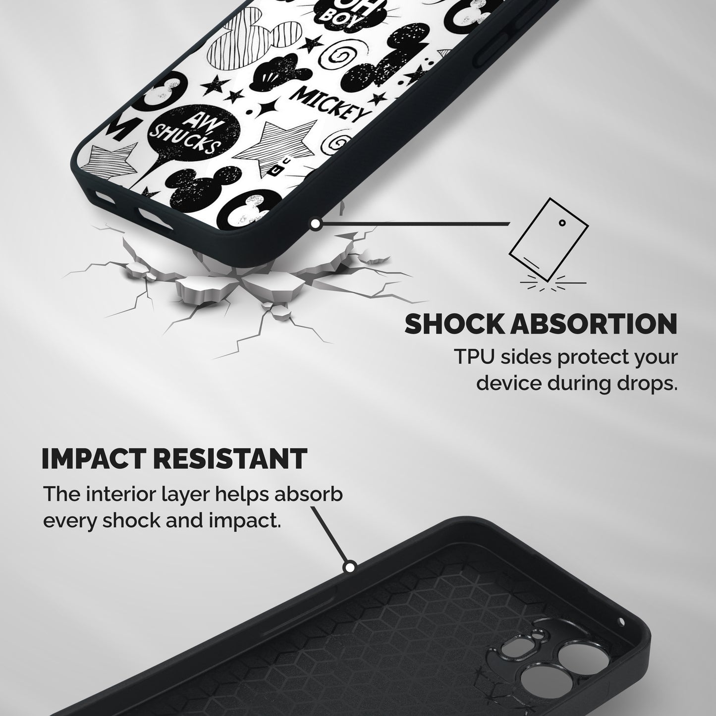 Oh Boy Design Shockproof Hybrid Protection (Metal + TPU) Back Case Cover