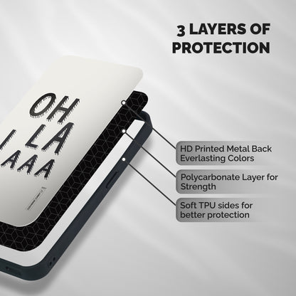 Oh La La Shockproof Hybrid Protection (Metal + TPU) Back Case Cover