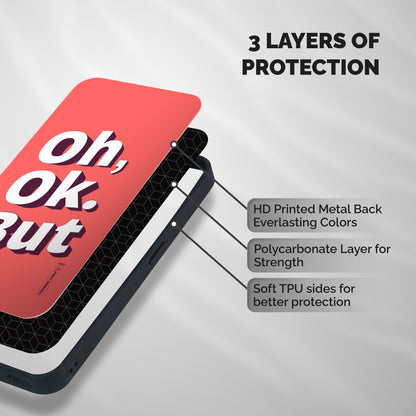 Oh Ok But Shockproof Hybrid Protection (Metal + TPU) Back Case Cover