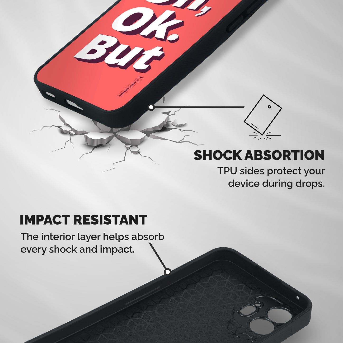 Oh Ok But Shockproof Hybrid Protection (Metal + TPU) Back Case Cover
