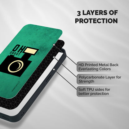 Oh Shoot Shockproof Hybrid Protection (Metal + TPU) Back Case Cover