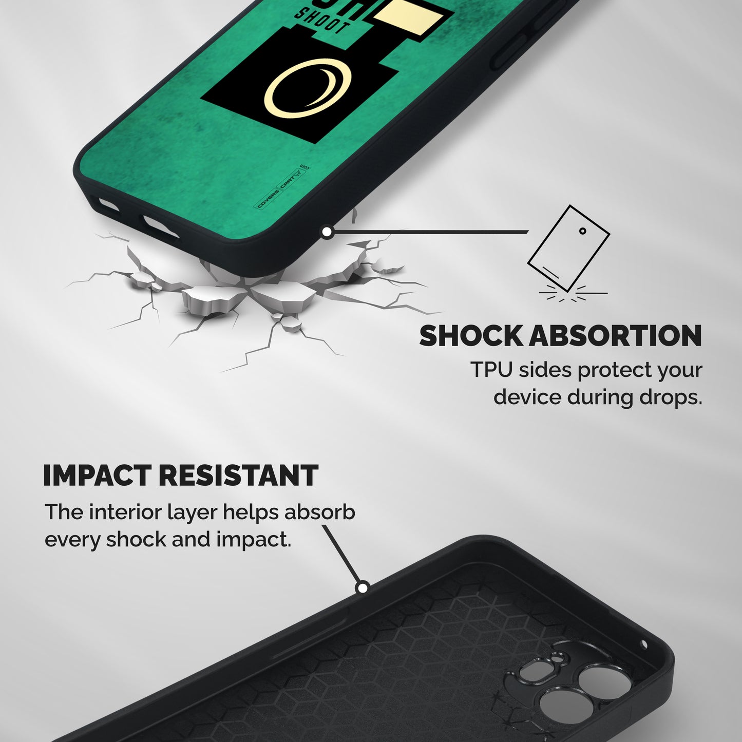 Oh Shoot Shockproof Hybrid Protection (Metal + TPU) Back Case Cover