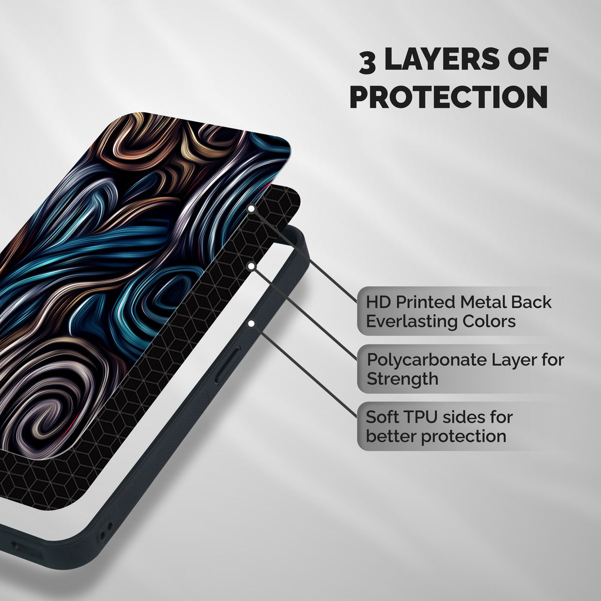 Oil Paint Artwork Shockproof Hybrid Protection (Metal + TPU) Back Case Cover