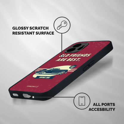Old Friends Vintage Car Shockproof Hybrid Protection (Metal + TPU) Back Case Cover
