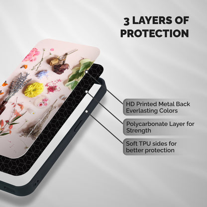 Old Petals Shockproof Hybrid Protection (Metal + TPU) Back Case Cover