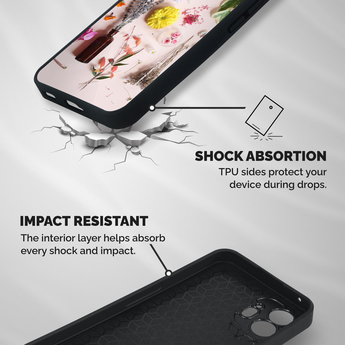 Old Petals Shockproof Hybrid Protection (Metal + TPU) Back Case Cover