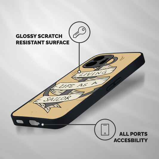 Old School Anchor Shockproof Hybrid Protection (Metal + TPU) Back Case Cover