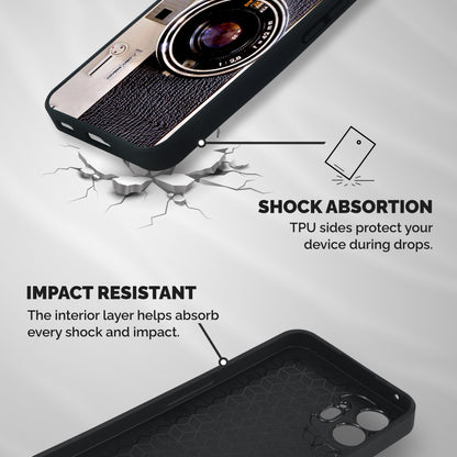 Old School Camera Shockproof Hybrid Protection (Metal + TPU) Back Case Cover