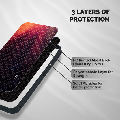 Ombre Stars Shockproof Hybrid Protection (Metal + TPU) Back Case Cover