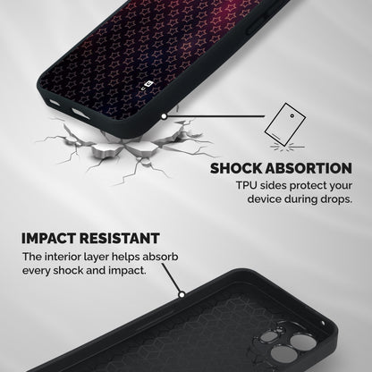 Ombre Stars Shockproof Hybrid Protection (Metal + TPU) Back Case Cover