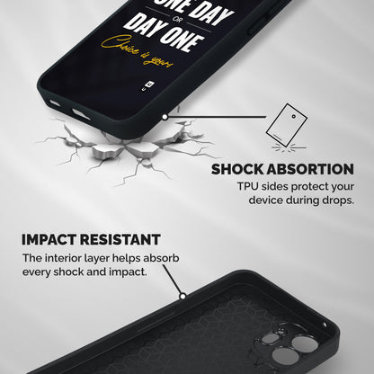 One Day or Day One Shockproof Hybrid Protection (Metal + TPU) Back Case Cover