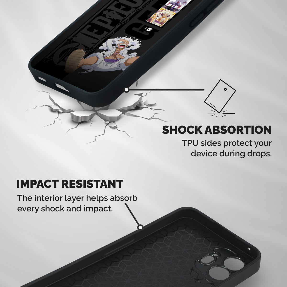 One Piece Monkey D LUffy Gear 5 Shockproof Hybrid Protection (Metal + TPU) Back Case Cover