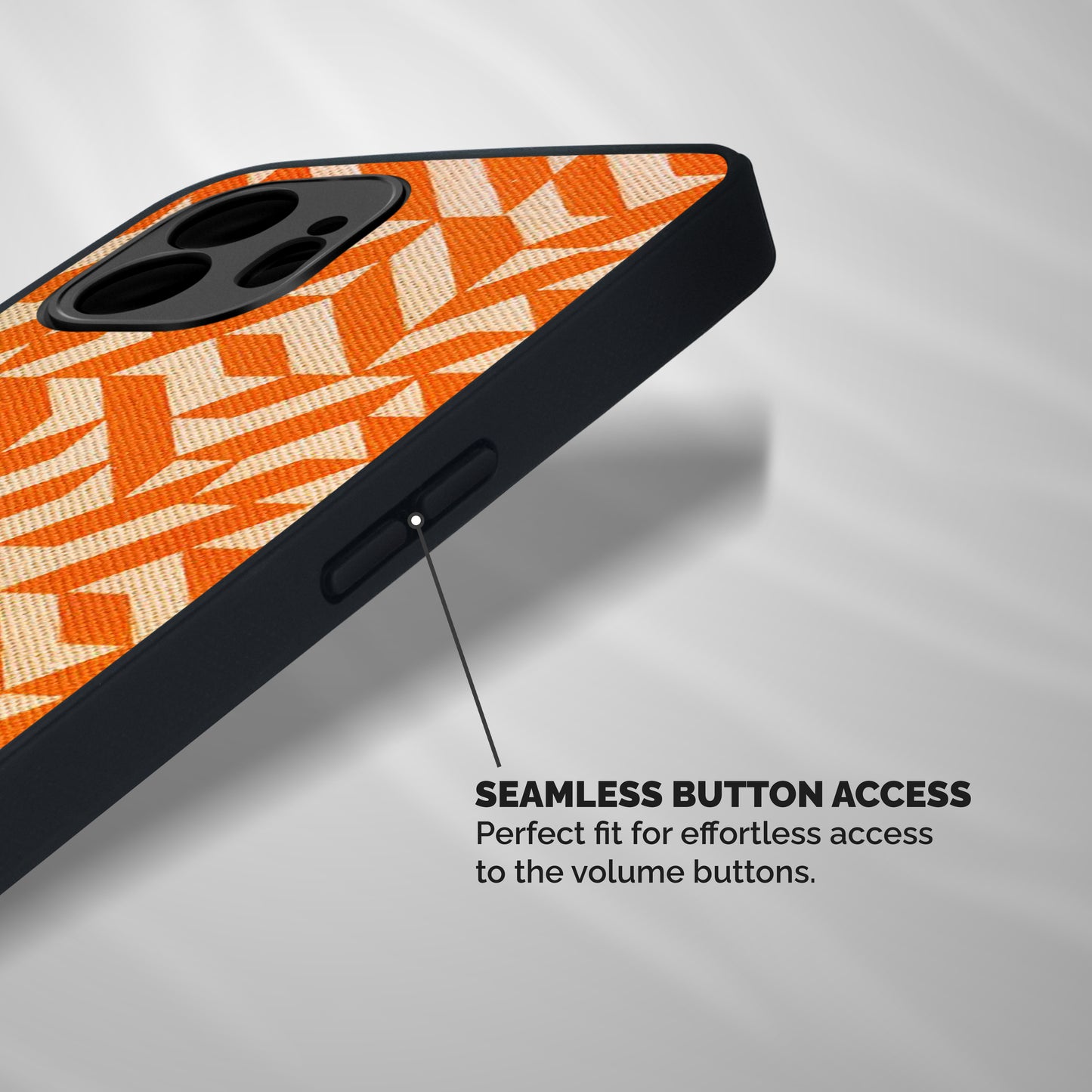 Orange Beige Pattern Shockproof Hybrid Protection (Metal + TPU) Back Case Cover