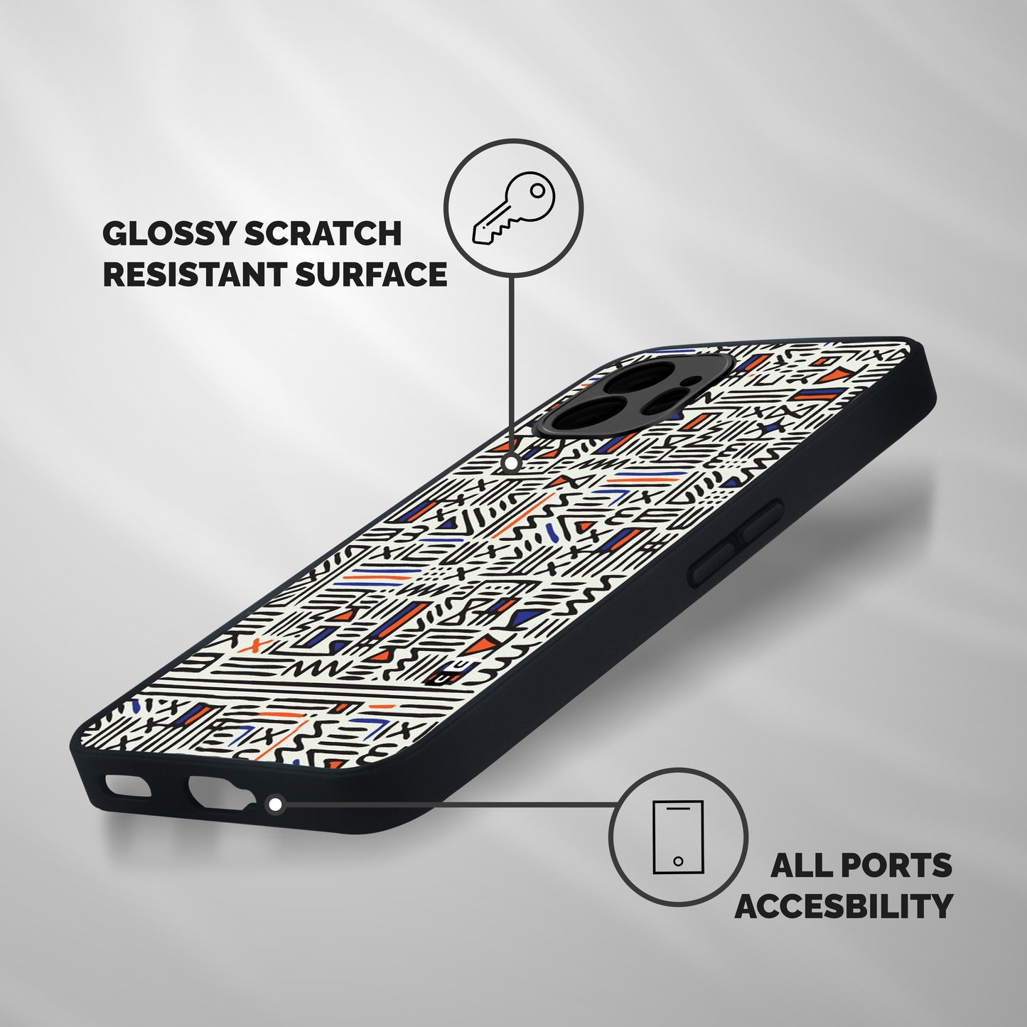 Orange Blue Number Shockproof Hybrid Protection (Metal + TPU) Back Case Cover