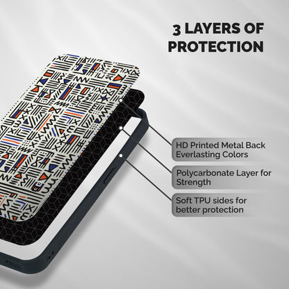 Orange Blue Number Shockproof Hybrid Protection (Metal + TPU) Back Case Cover