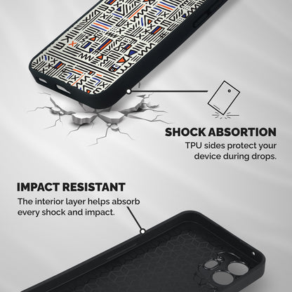 Orange Blue Number Shockproof Hybrid Protection (Metal + TPU) Back Case Cover