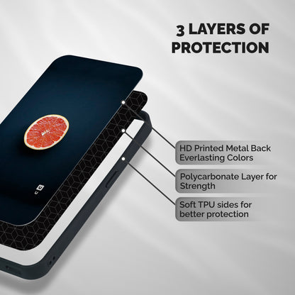 Orange Design Shockproof Hybrid Protection (Metal + TPU) Back Case Cover