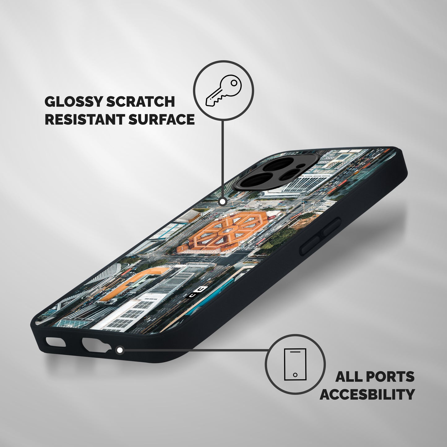 Orange Dome Shockproof Hybrid Protection (Metal + TPU) Back Case Cover