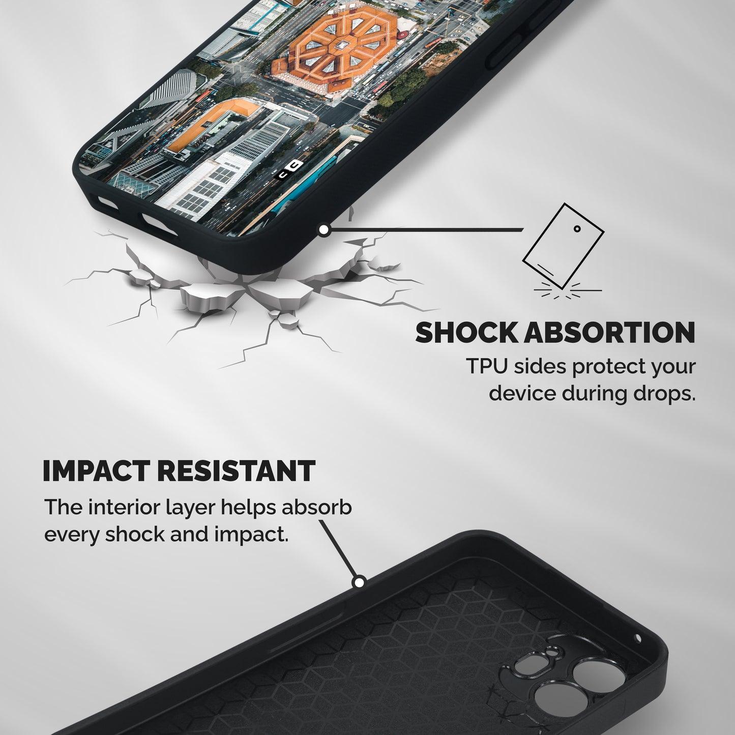 Orange Dome Shockproof Hybrid Protection (Metal + TPU) Back Case Cover