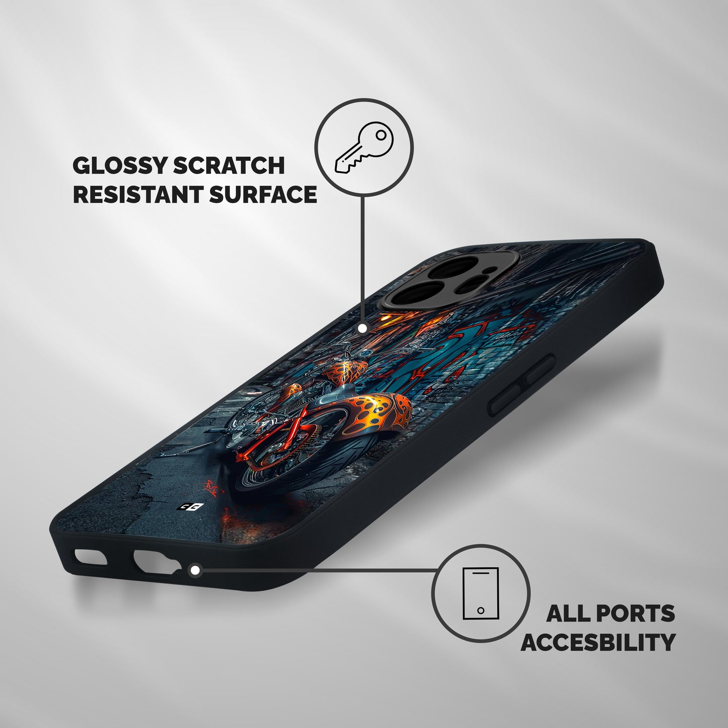Orange Fatbike Shockproof Hybrid Protection (Metal + TPU) Back Case Cover