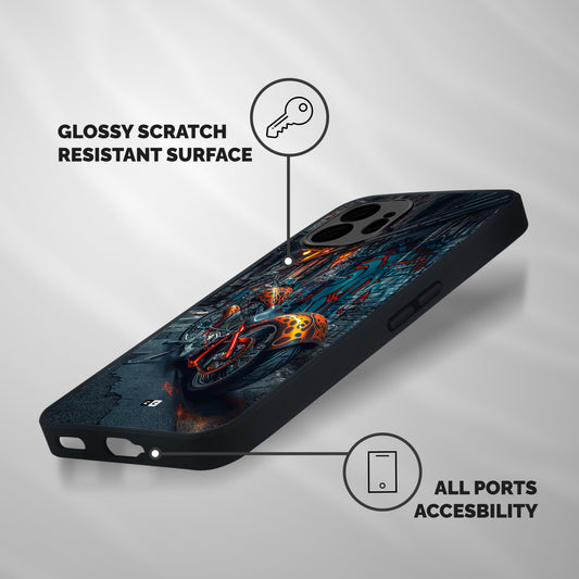 Orange Fatbike Shockproof Hybrid Protection (Metal + TPU) Back Case Cover