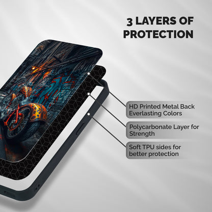 Orange Fatbike Shockproof Hybrid Protection (Metal + TPU) Back Case Cover