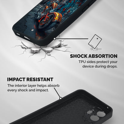 Orange Fatbike Shockproof Hybrid Protection (Metal + TPU) Back Case Cover