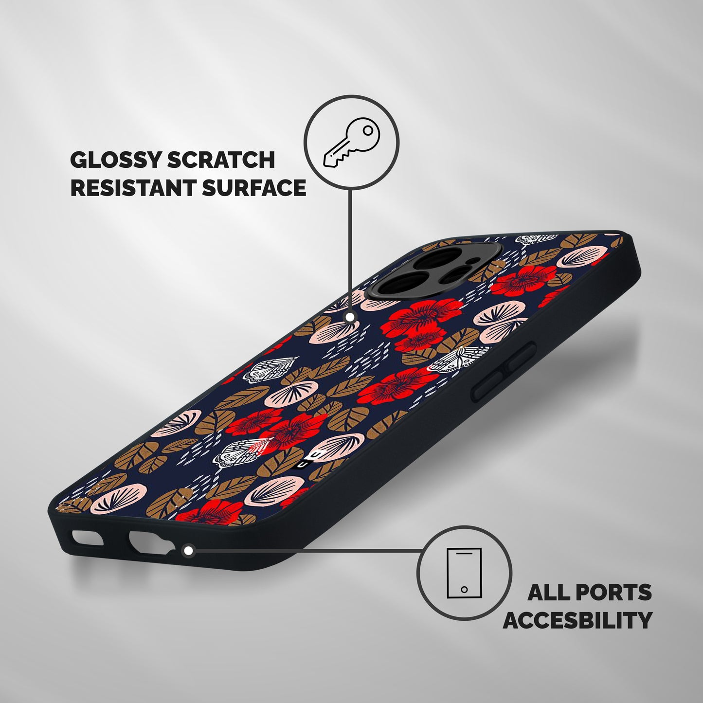 Orange Flora Shockproof Hybrid Protection (Metal + TPU) Back Case Cover