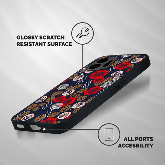 Orange Flora Shockproof Hybrid Protection (Metal + TPU) Back Case Cover
