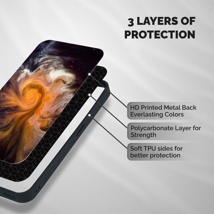 Orange Fusion Shockproof Hybrid Protection (Metal + TPU) Back Case Cover