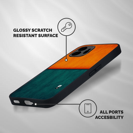 Orange Green Shade Shockproof Hybrid Protection (Metal + TPU) Back Case Cover
