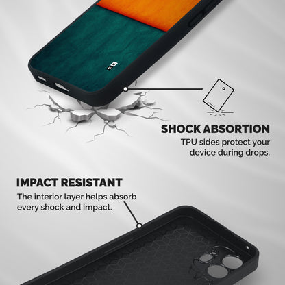 Orange Green Shade Shockproof Hybrid Protection (Metal + TPU) Back Case Cover