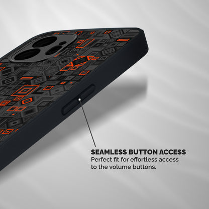 Orange Shapes Abstract Shockproof Hybrid Protection (Metal + TPU) Back Case Cover