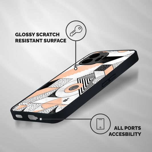 Orange Zig Zag Shockproof Hybrid Protection (Metal + TPU) Back Case Cover
