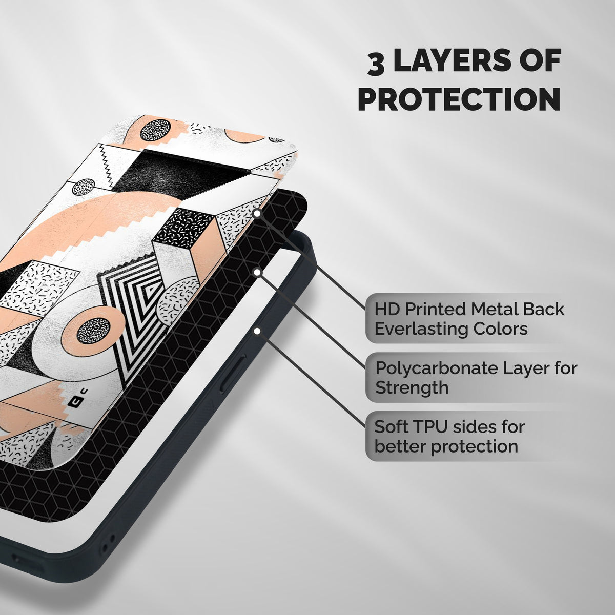 Orange Zig Zag Shockproof Hybrid Protection (Metal + TPU) Back Case Cover