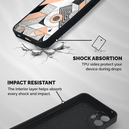Orange Zig Zag Shockproof Hybrid Protection (Metal + TPU) Back Case Cover