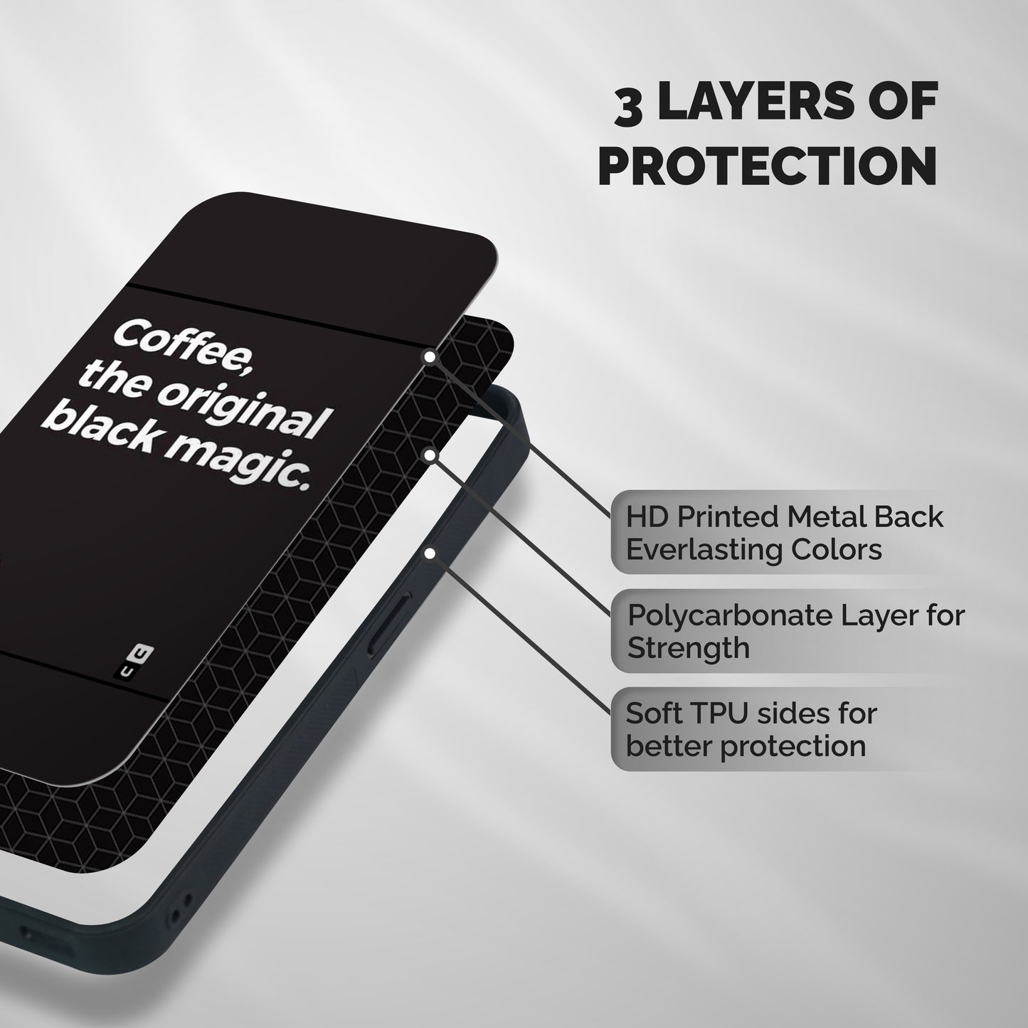 Original Black Magic Shockproof Hybrid Protection (Metal + TPU) Back Case Cover